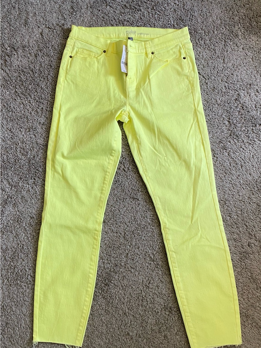Soho Neon Yellow Ankle Jeans